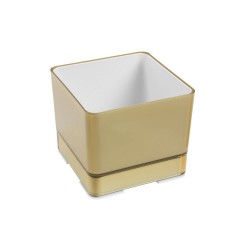 Pot Designo Cube 12 cm avec soucoupe (H2) Taupe