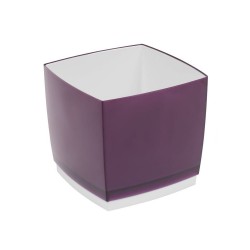 Pot Designo Cube 20 cm avec soucoupe (F2) Noir