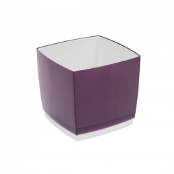 Pot Designo Cube 17 cm avec soucoupe (F2) Noir