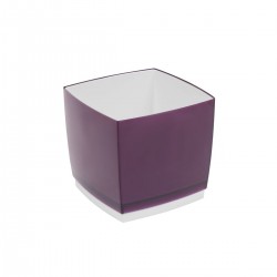 Pot Designo Cube 15 cm avec soucoupe (F2) Noir