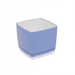 Pot Designo Cube 15 cm avec soucoupe (F3) Bleu