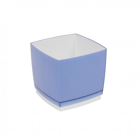 Pot Designo Cube 15 cm avec soucoupe (F3) Bleu