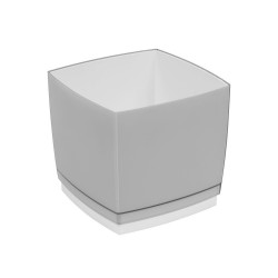 Pot Designo Cube 20 cm avec soucoupe (F4) Gris