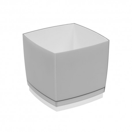 Pot Designo Cube 20 cm avec soucoupe (F4) Gris