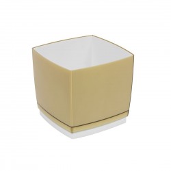 Pot Designo Cube 17 cm avec soucoupe (F5) Beige