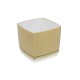 Pot Designo Cube 15 cm avec soucoupe (F5) Beige
