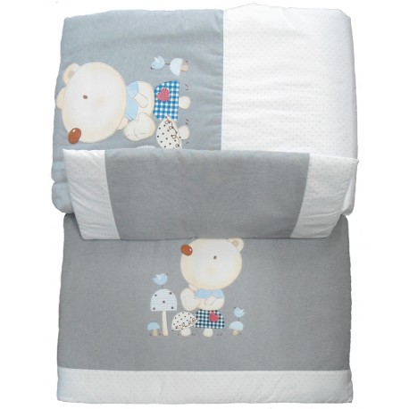 Couette, tour de lit et oreiller 60x120 cm - 3pieces bleu Nature Azul 91778-01