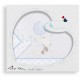 Parure pour lit de bébé 60x120 - 3pieces blanc/bleu petit ours et étoile 03142-11