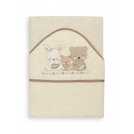Cape de bain 1x1 m LOVE BEIGE 01080-05