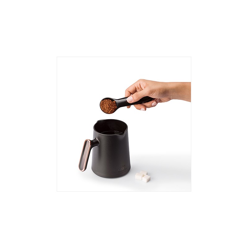 Cafetière turque en cuivre plaqué sable authentique, petite Machine  chauffante ronde brune avec lumière - AliExpress