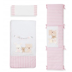 Edredon, tour de lit et oreiller 62x126 cm -3pieces LOVE ROSE 91301-02