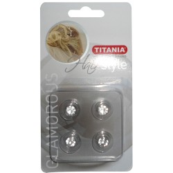 8180/GL3 4 Spirales a cheveux "fleur" avec diamant D 1,4 cm