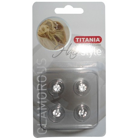 8180/GL3 4 Spirales a cheveux "fleur" avec diamant D 1,4 cm