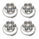 8180/GL1 4 Spirales a cheveux "fleur" avec strass D 1,4 cm