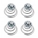 8180/GL3 4 Spirales a cheveux "fleur" avec diamant D 1,4 cm