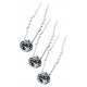 8181/GL3 3 Epingles a cheveux "fleur" avec diamant