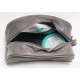 7751 Trousse de toilette grise 24x11x13 ,1 zip