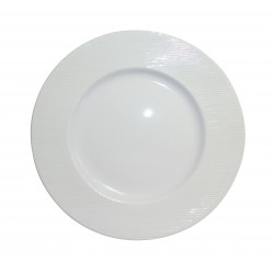 3441 Assiette plate 27 cm rayures blanc