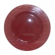 3441 Plat présentation 32 cm rayures bordeau