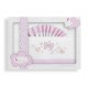 03169-12 Parure lit de bebe 3p 60x120 100% coton Lazos blanc/rose