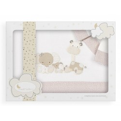 3182-05 Parure lit de bebe 60x120 3p MOD Papis Beige