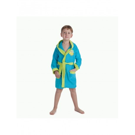 512-T-4-01 Peignoir 100% coton 2-4  turquoise