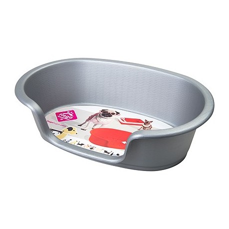 10043S LITIERE POUR CHIEN / CHATS 50x32x14 cm (Rouge/Gris)