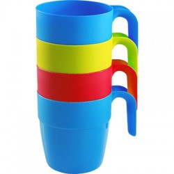 12240SIV SET DE 4 TASSE BARBADOS Camping 0,3 L (Bleu/Rose/Vrert)