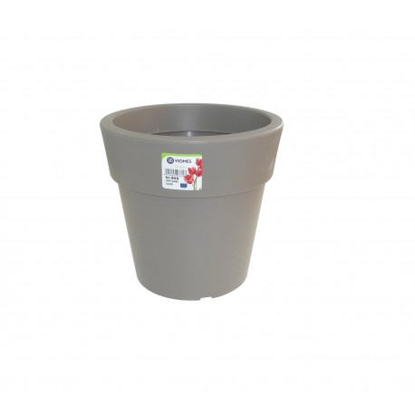 869-26 Pot Linéa taupe D16xh15.5cm