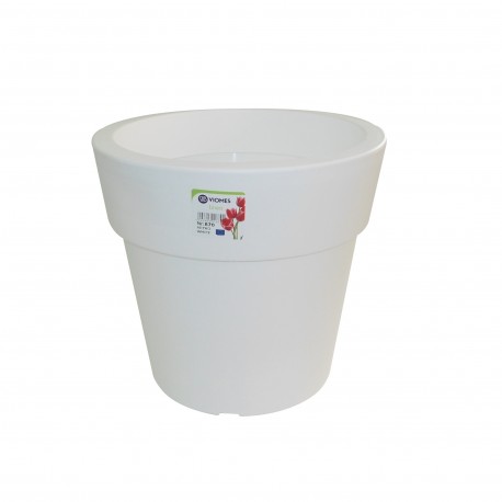 871-01 Pot Linéa Blanc D25xh24cm