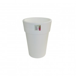 879-01 Pot Linéa haut blanc D16xh22cm