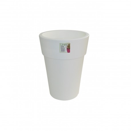 879-01 Pot Linéa haut blanc D16xh22cm