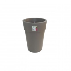 879-26 Pot Linéa haut Taupe D16xh22cm