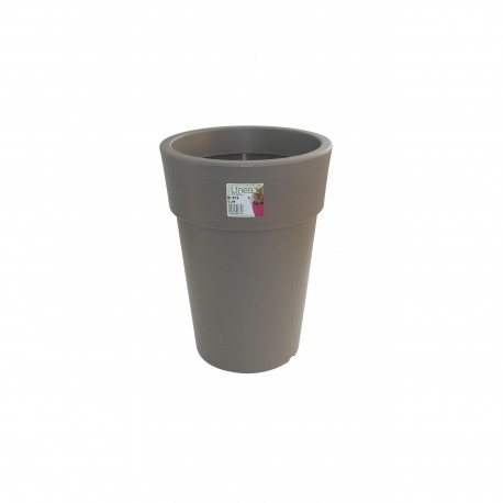 879-26 Pot Linéa haut Taupe D16xh22cm