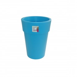 880-15 Pot Linéa haut Cyan D20xh26cm