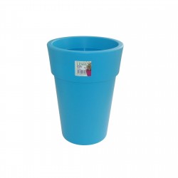 881-15 Pot Linéa haut Cyan D25xh34cm